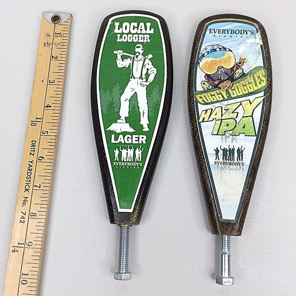Lot of 2 Everybody's Brewing Tap Handles Foggy Goggles Local Logger Cryo Chronic - Picture 2 of 6